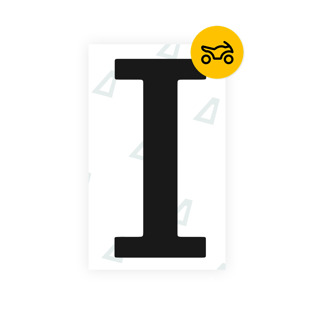 Alite Nanofilm for US (Texas) Moto license plates - Symbol "I" - Alite