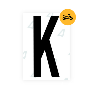 Alite Nanofilm for US (Georgia 2012 - Round) Moto license plates - Symbol "K" - Alite