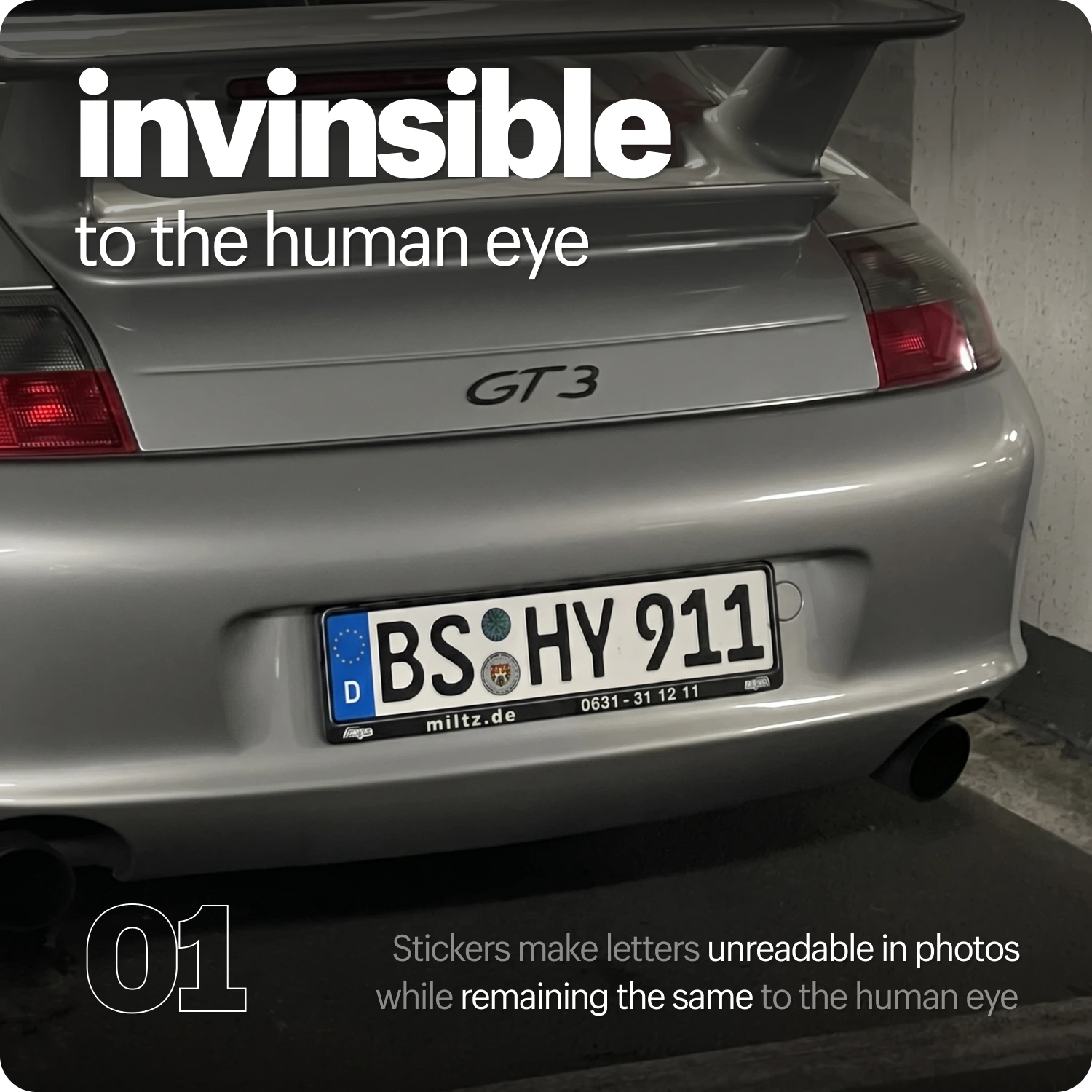 number plate reflective film