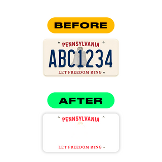 Film nano Alite pour plaques d'immatriculation américaines (Pennsylvanie) - Symbole « E »