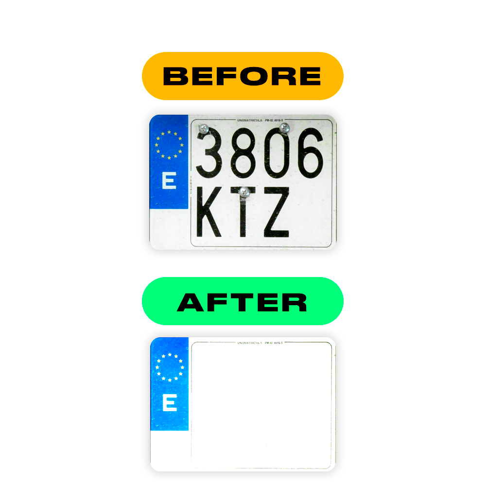 Alite Nanofilm for Spain Moto license plates - Symbol "X"