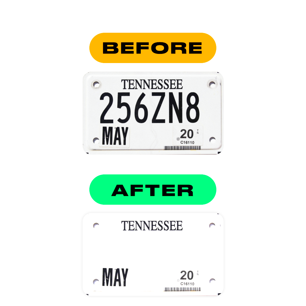 Alite Nanofilm for US (Tennessee) Moto license plates - Symbol "0" - Alite