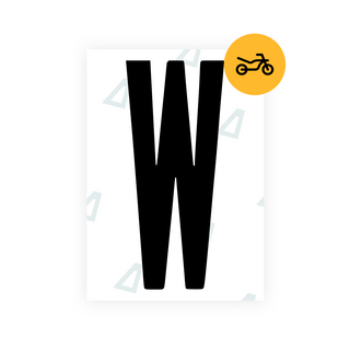 Alite Nanofilm for US (Georgia 2012 - Round) Moto license plates - Symbol "W" - Alite